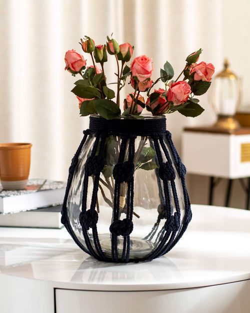 'Crafting with Knots' Macrame Glass Vase - Large