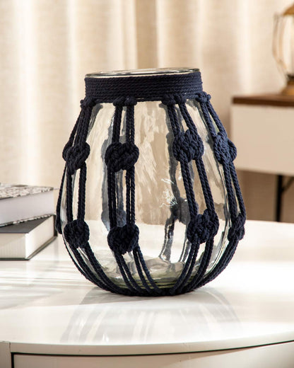 'Crafting with Knots' Macrame Glass Vase - Large