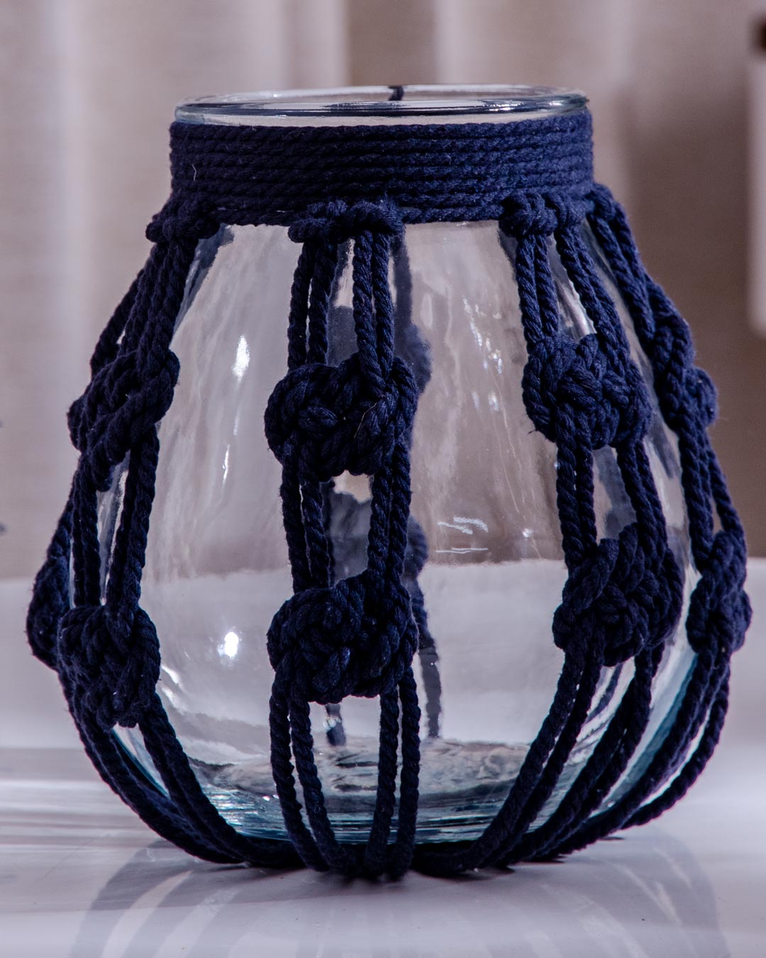 'Crafting with Knots' Macrame Glass Vase - Large