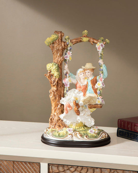 'Couple On Swing' Fine Porcelain Figurine