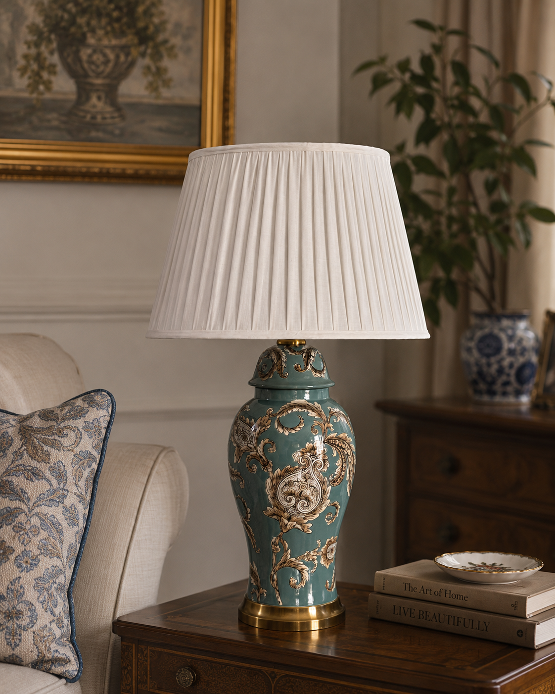 Acanthus Leaf Motif Table Lamp