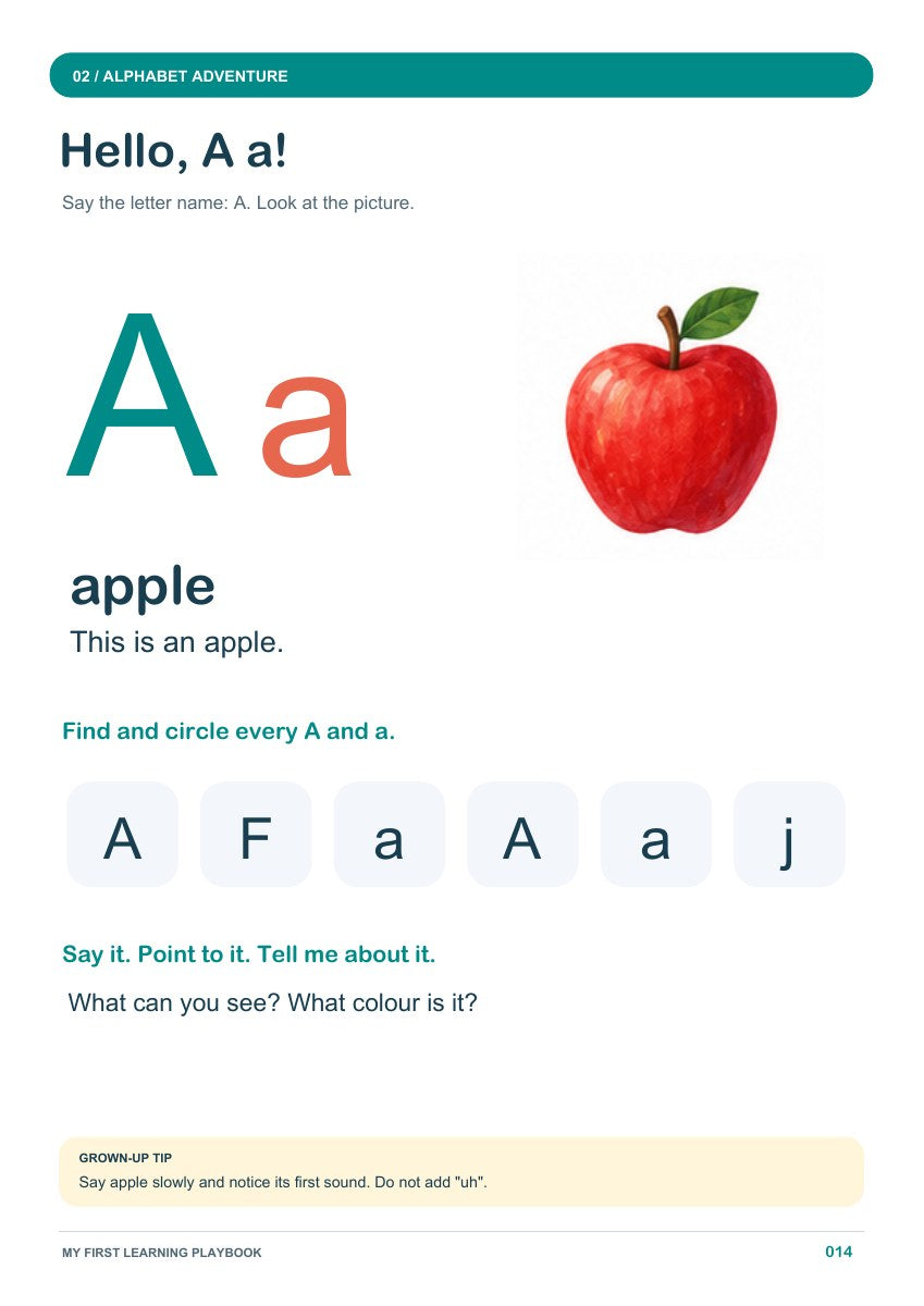 “A is for apple!”